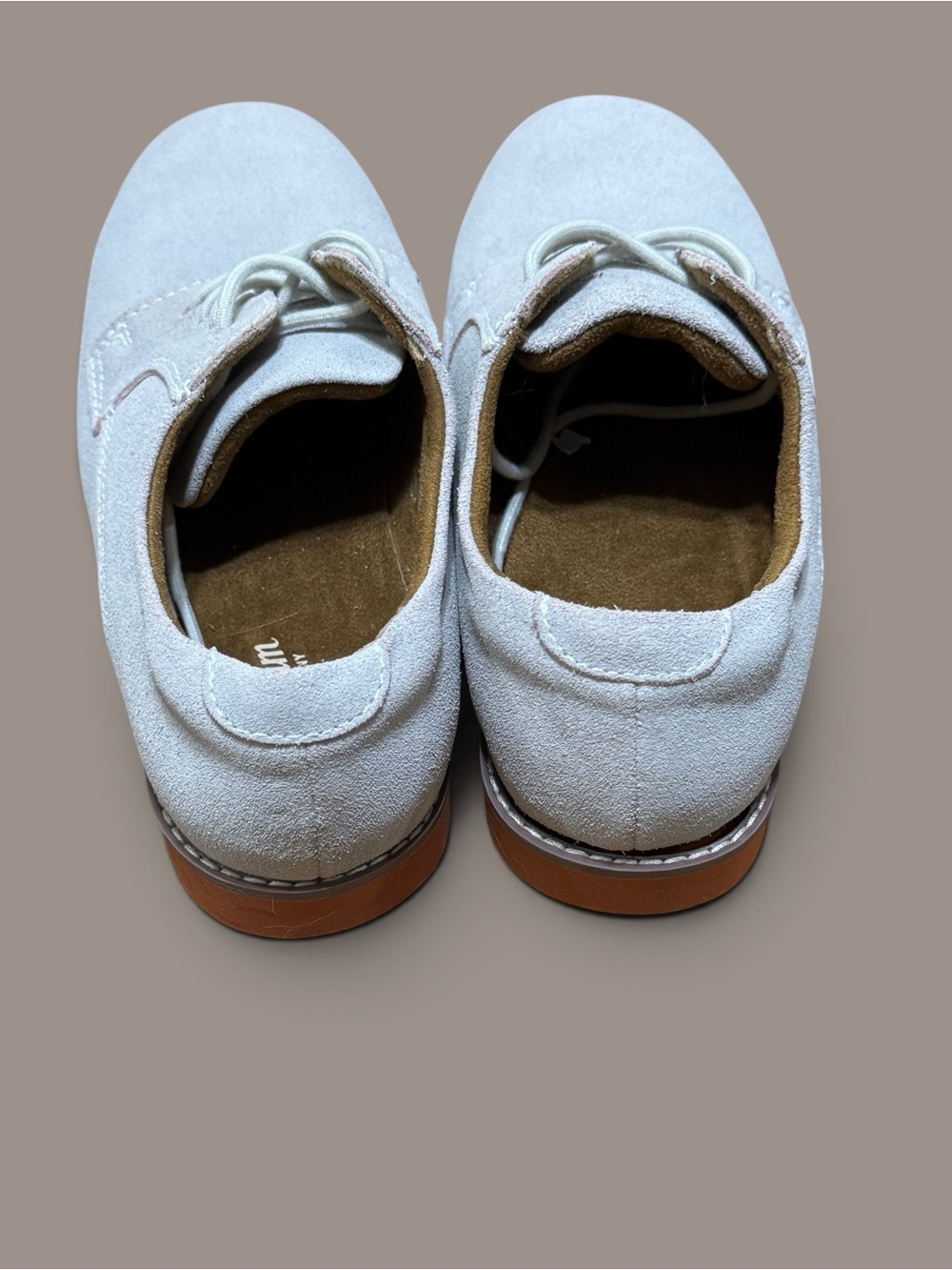 Florsheim Boys Light Beige Suede Lace Up Oxford Dress Shoes Size 3M - Picture 3 of 4
